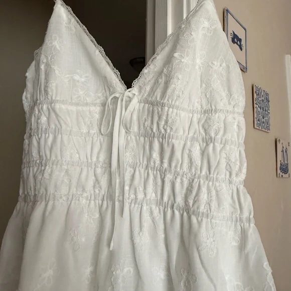 Princess Polly White Eyelet Mini Dress - Picture 2 of 4